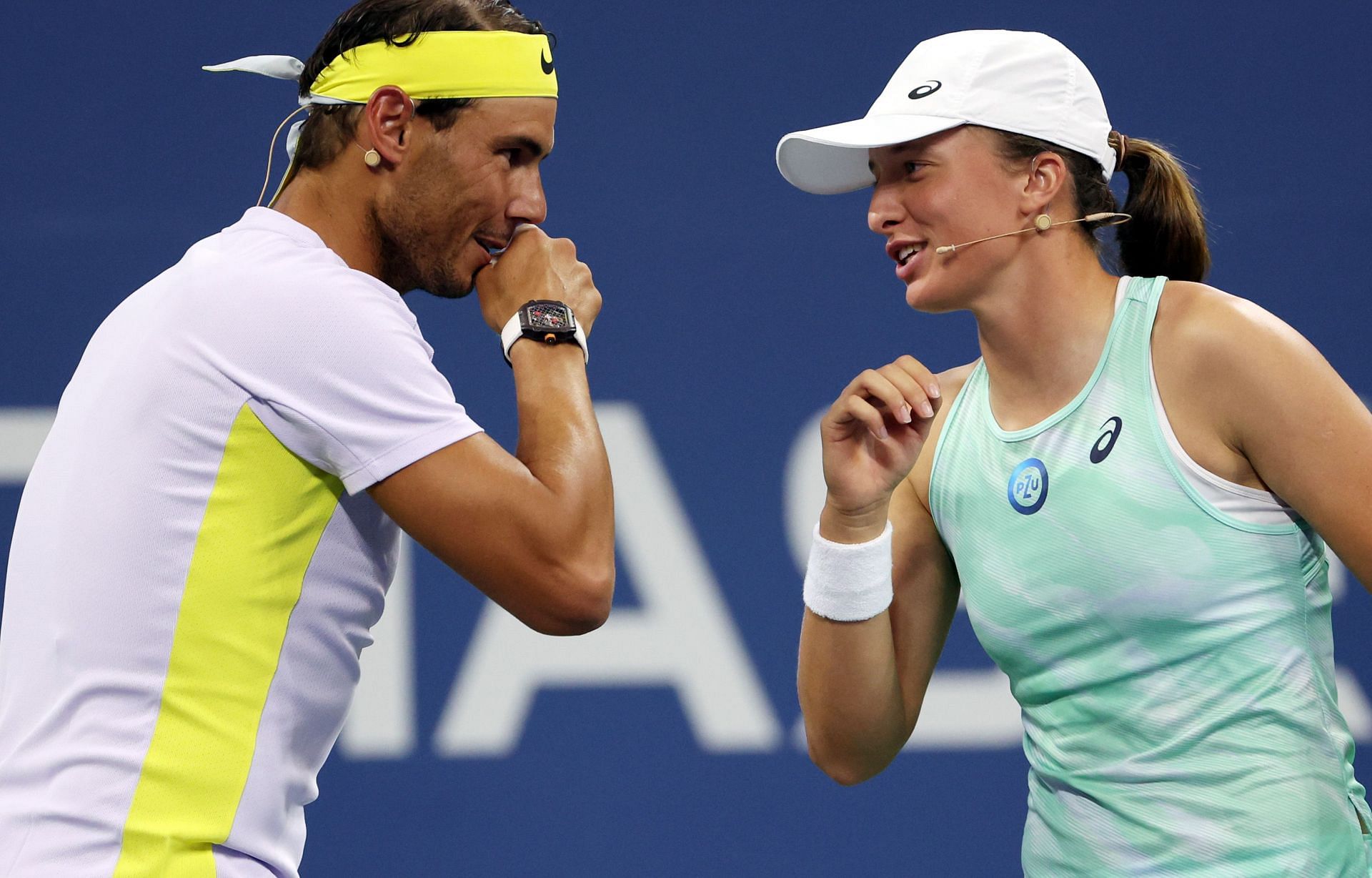 Rafael Nadal and Iga Swiatek pictured at the 2022 US Open