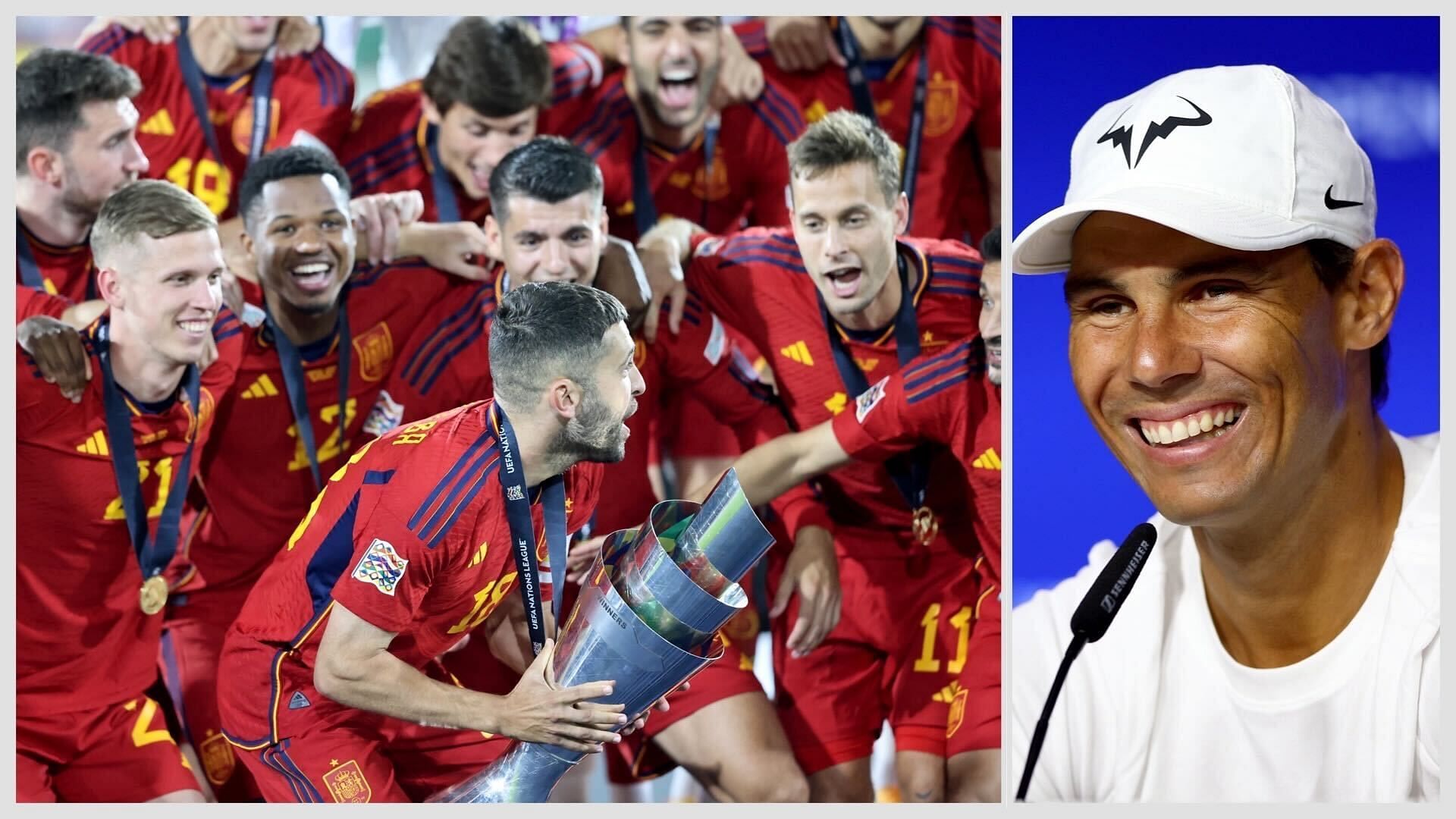 Rafael Nadal congratulates Spanish National football team for winning