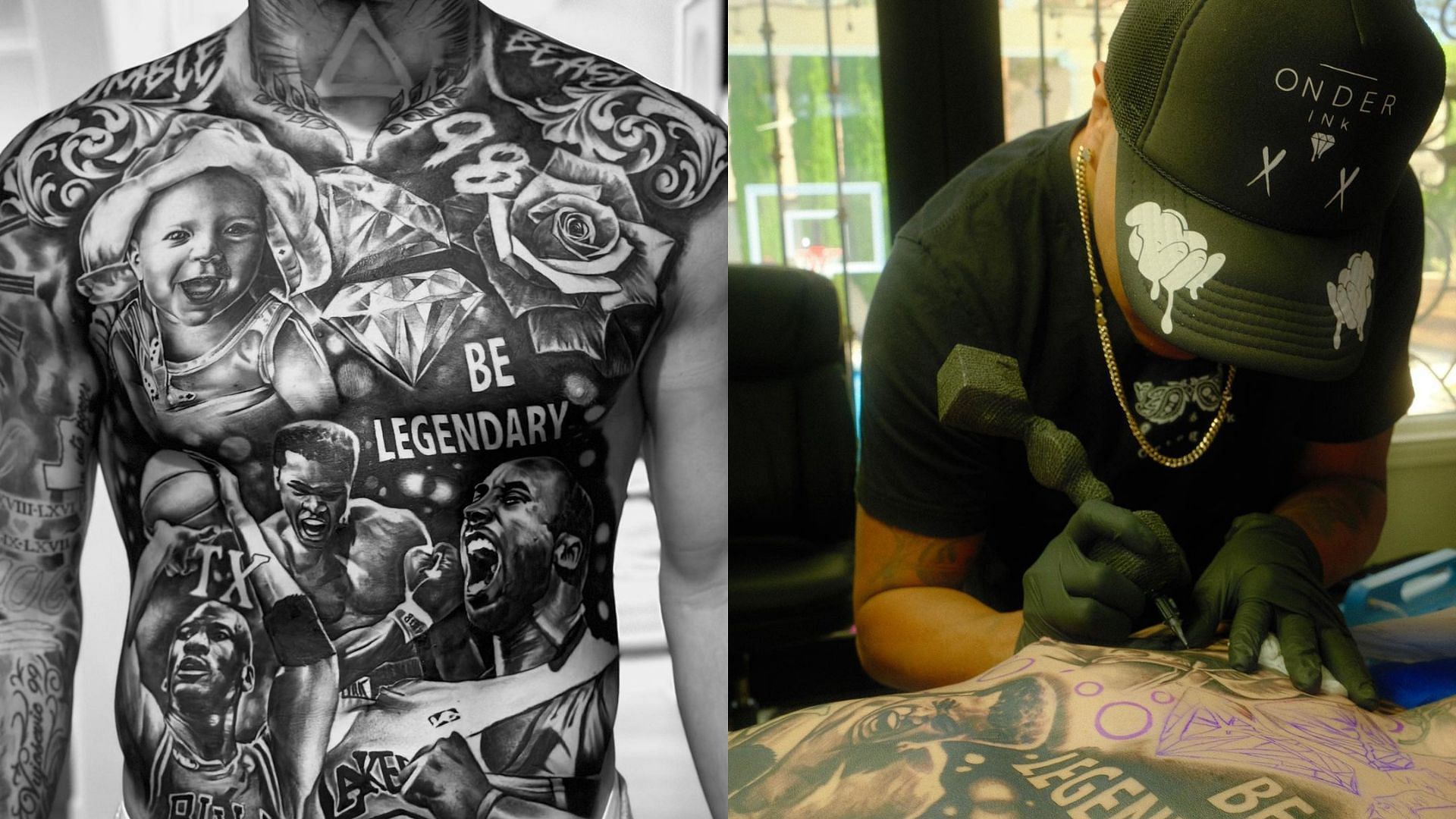 In Photos Maxx Crosby Shows Off Stunning Front Panel Tattoo With Kobe