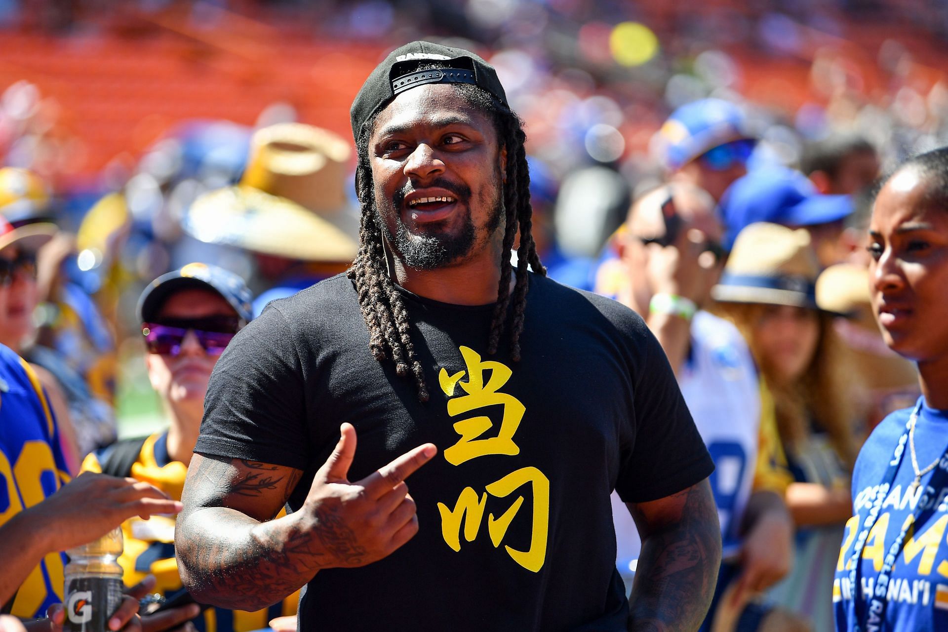 Marshawn Lynch's latest appearance in queer movie, 'Bottoms' has NFL fans in splits