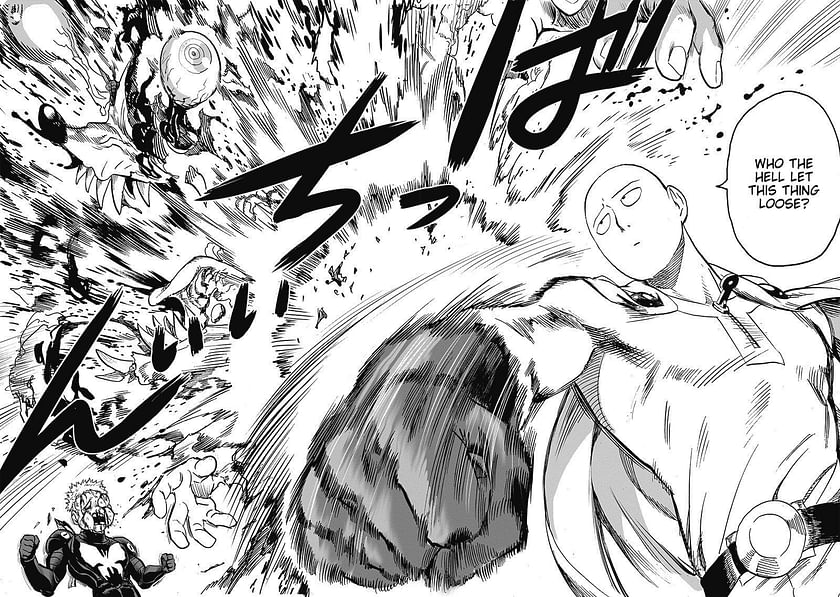 Saitama شکست Shiverhuahua در One Punch Man فصل 187 (تصویر از طریق Shueisha)