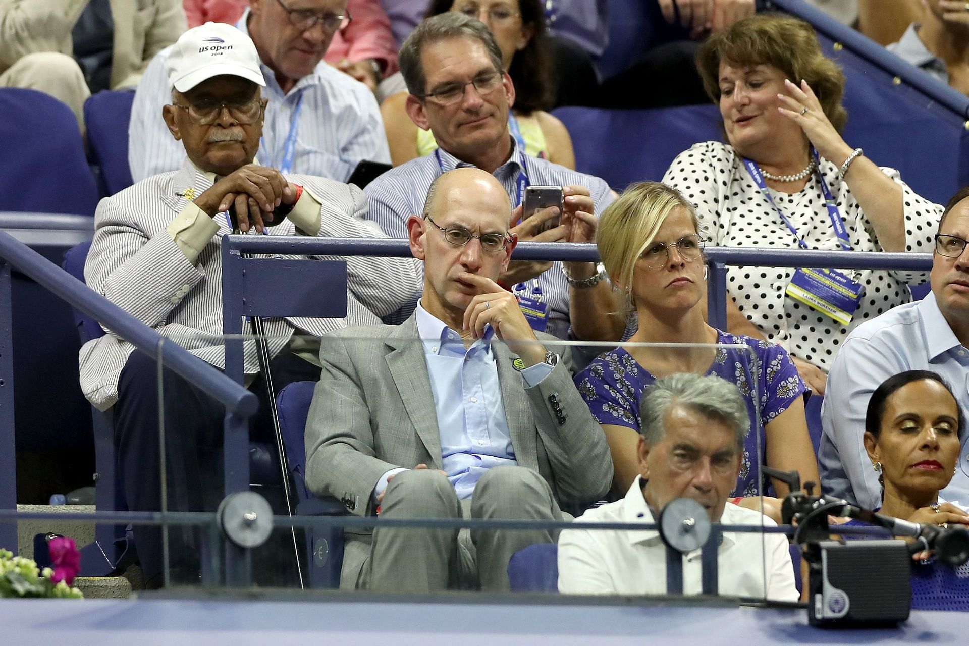 Adam Silver cùng vợ Maggie Grise tại US Open 2018