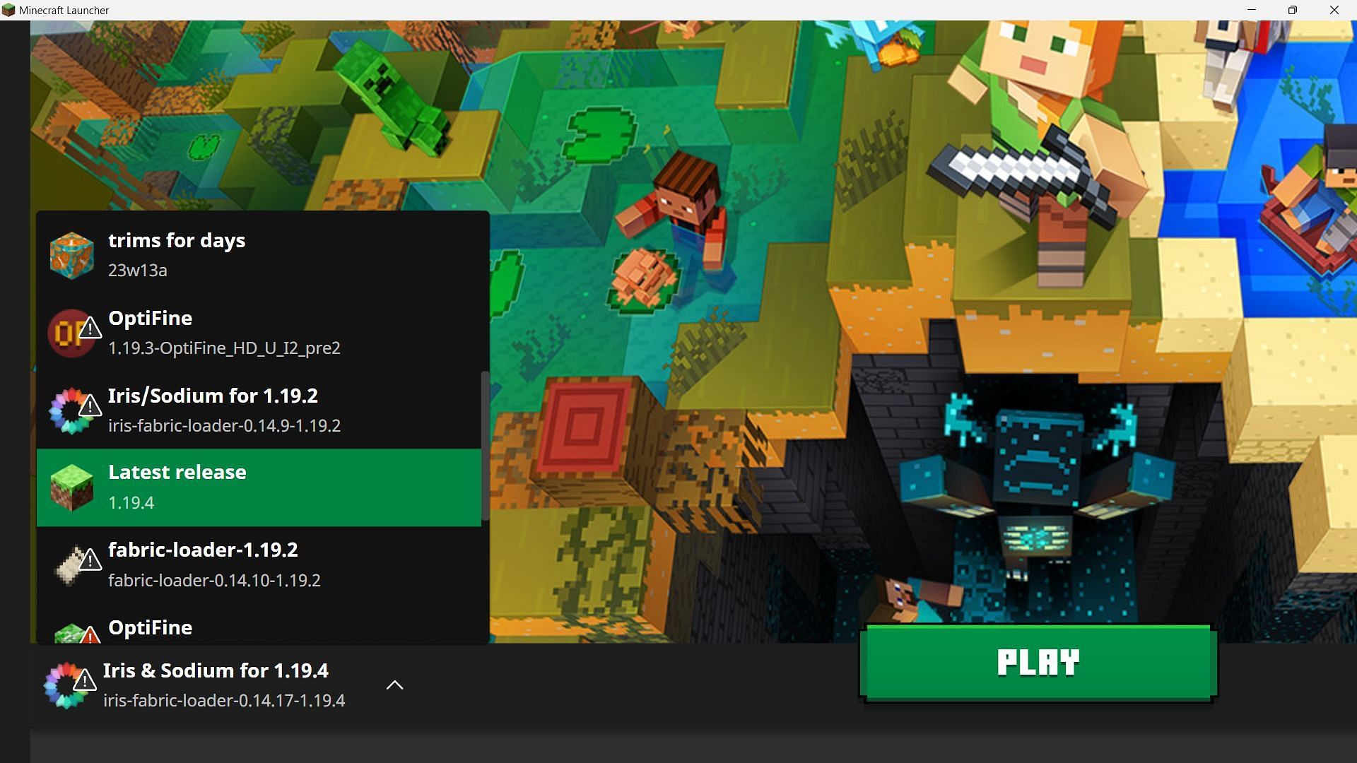 Tout d'abord, vous devez ouvrir la version Minecraft 1.20 du jeu lorsqu'elle sera disponible (Image via Sportskeeda).