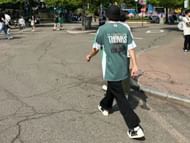 BTS RM in white casual outfit exploring art (Image via RM Instagram)