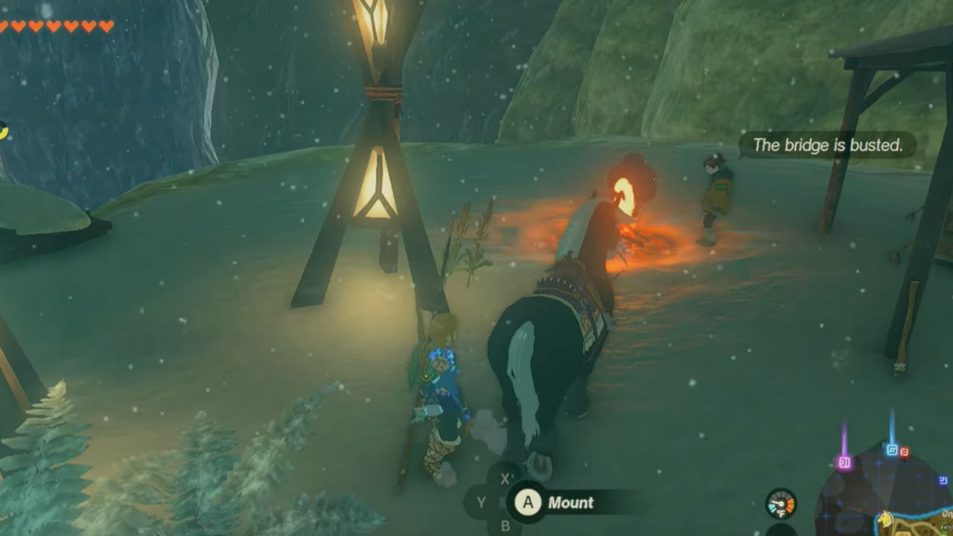 Con đường đến Làng của Rito bị hỏng (Hình ảnh qua The Legend of Zelda Tears of the Kingdom)