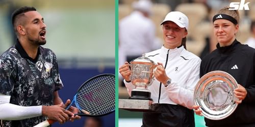 "Doesn't get enough sh*t the way he degrades women's tennis players" - Tennis fans slam Nick Kyrgios for seemingly mocking French Open women's final