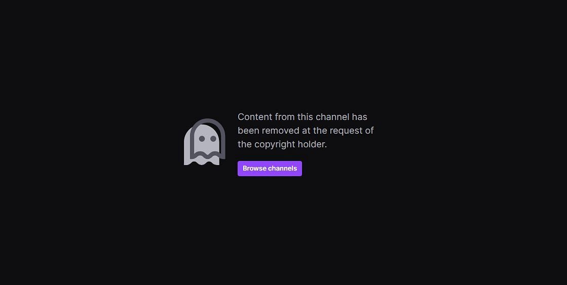 Trang streamer bị treo (Hình ảnh qua Twitch)