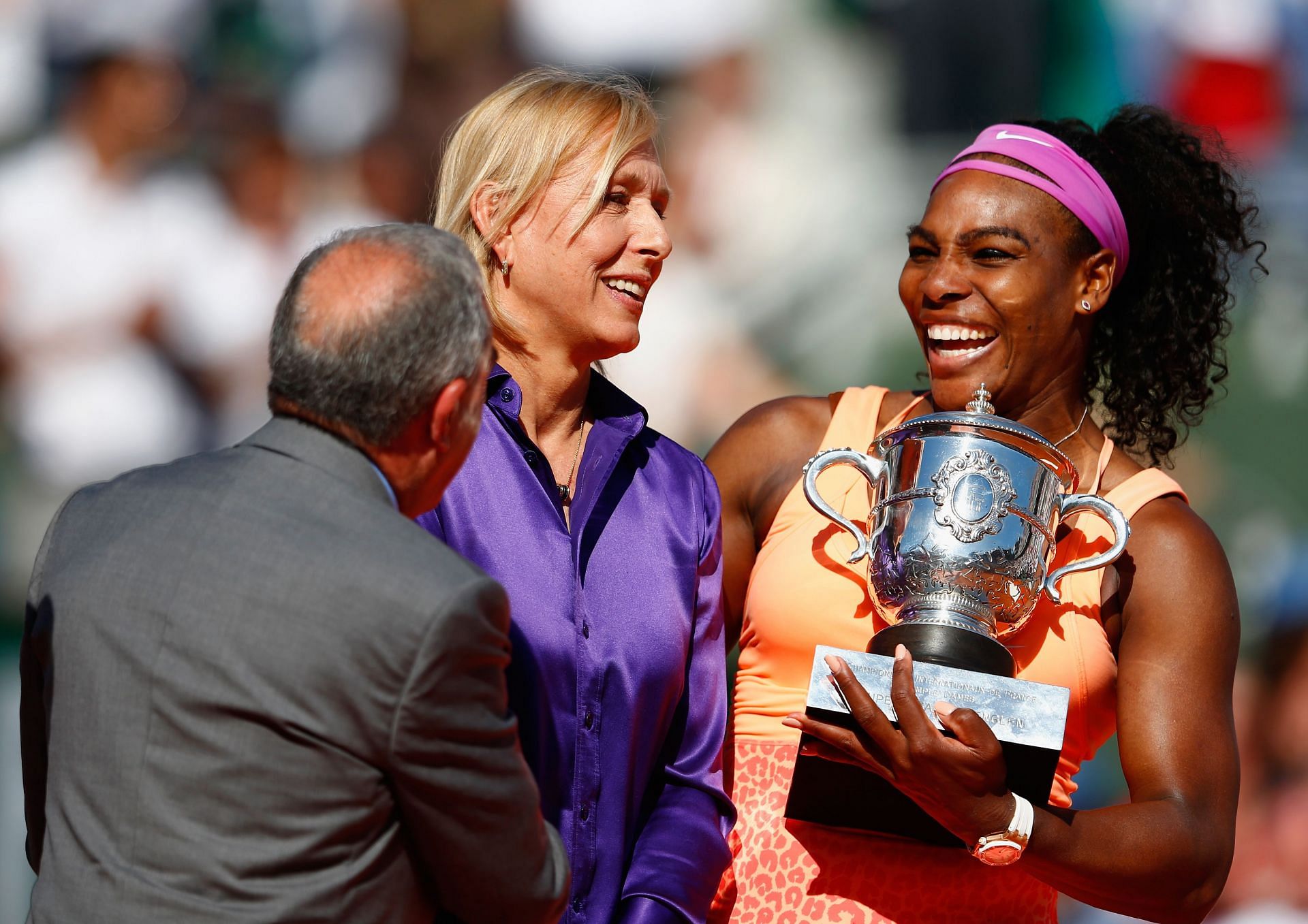 Serena Williams (phải) tại giải Pháp mở rộng 2015