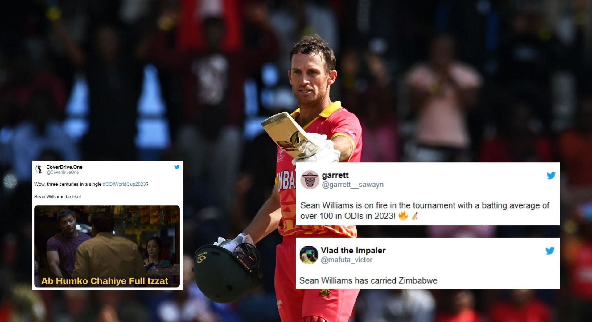 “Ab humko chahiye full izzat” – Fans react as Sean Williams hits 142 off 103 balls against Oman in World Cup Qualifiers