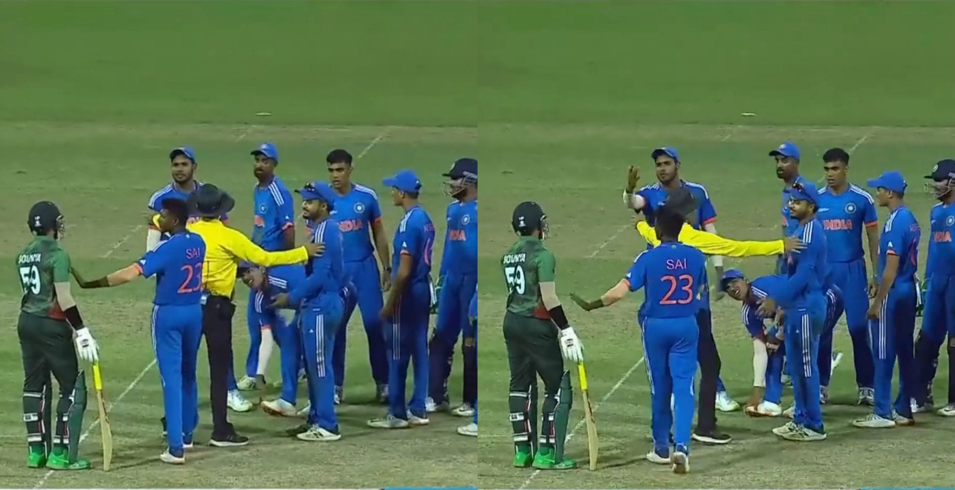 [Watch] Harshit Rana and Soumya Sarkar involved in a heated argument during India A vs Bangladesh A semi-final&nbsp;