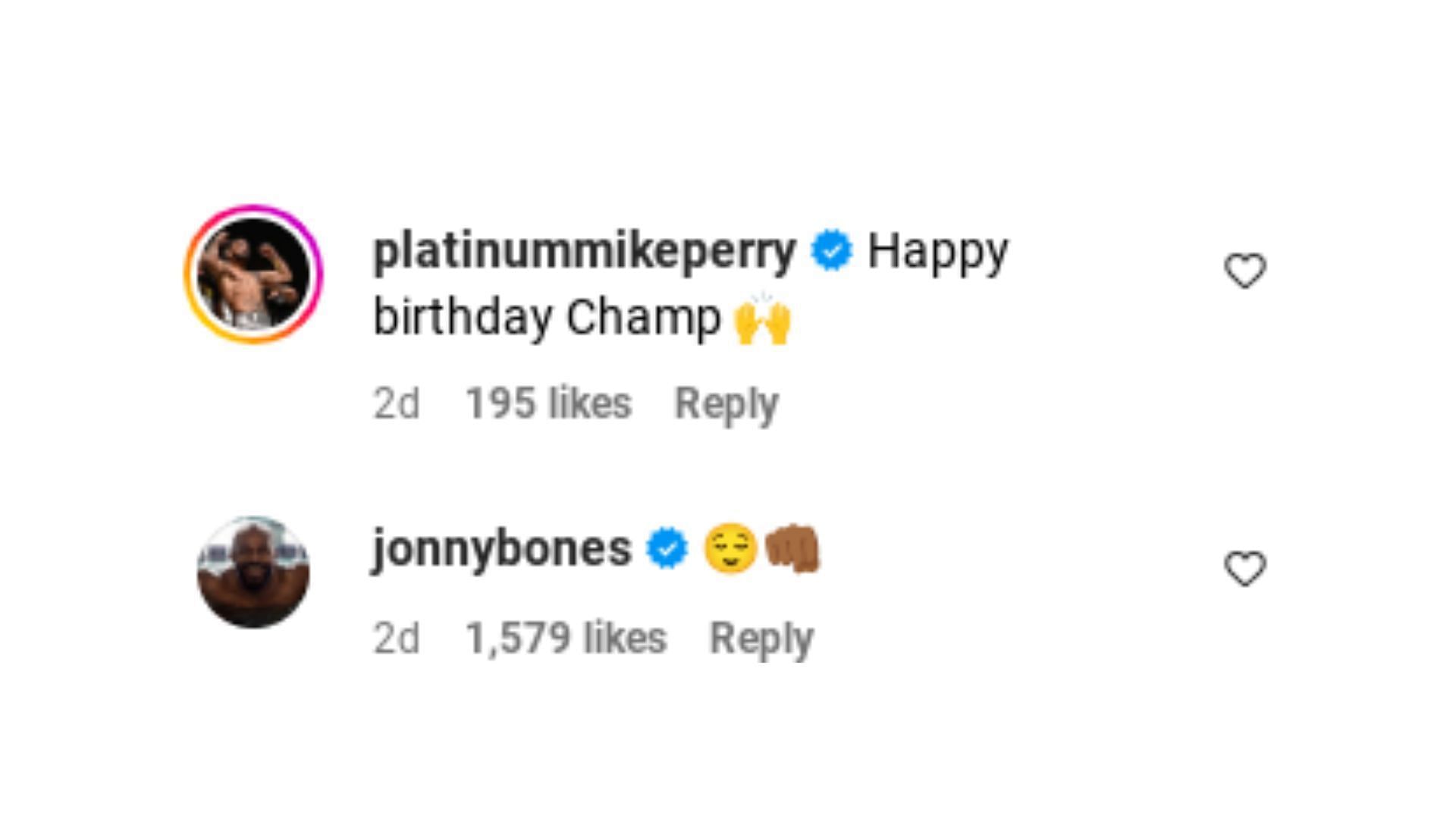 Comments by Jon Jones and Mike Perry