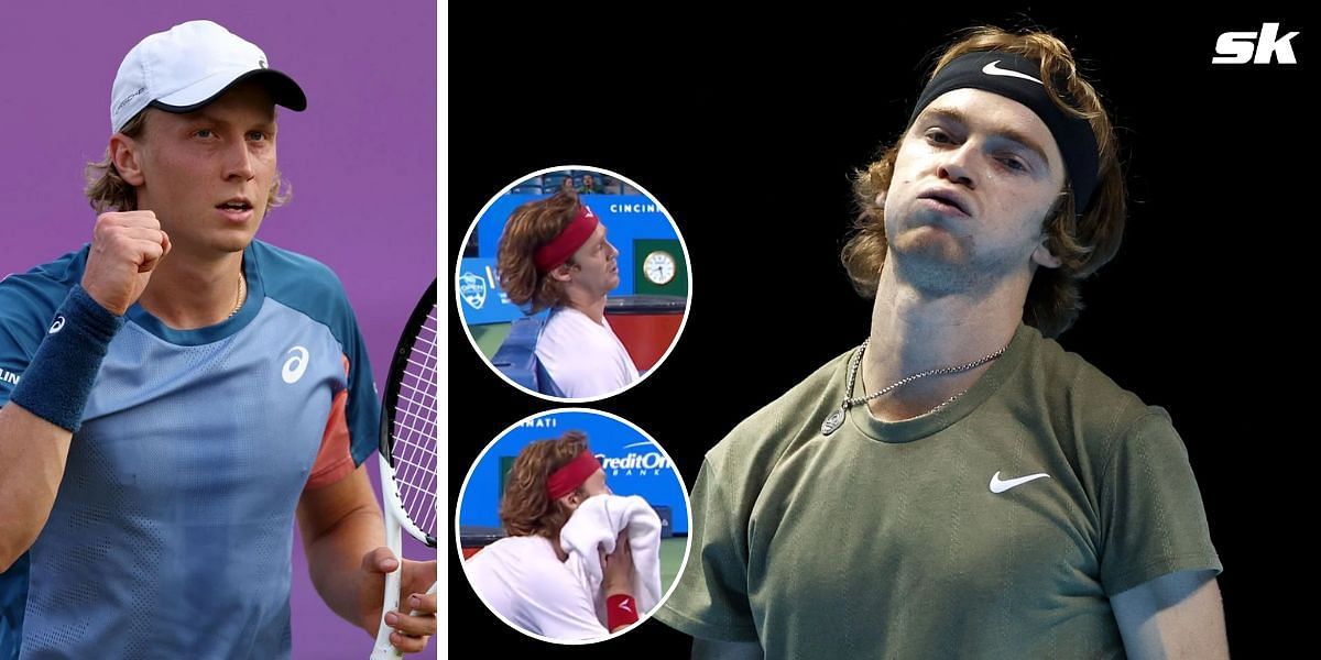 Emotional scenes at Cincinnati Open as Andrey Rublev sobs in a towel during intense battle and shock loss to Emil Ruusuvuori