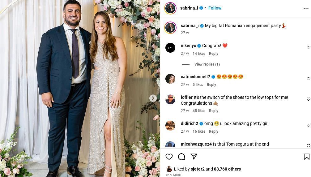 Hroniss Grasu's fiancee Sabrina Ionescu quips about hitting bridezilla mode  at their offseason wedding - Overtime Heroics