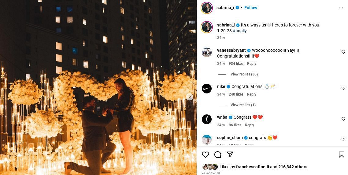 Hroniss Grasu's fiancee Sabrina Ionescu quips about hitting bridezilla mode  at their offseason wedding - Overtime Heroics