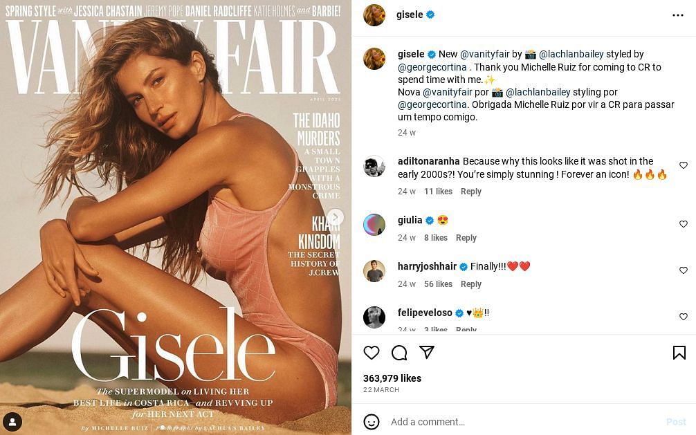 Gisele Bündchen Covers First Vogue Magazine Since Tom Brady Divorce