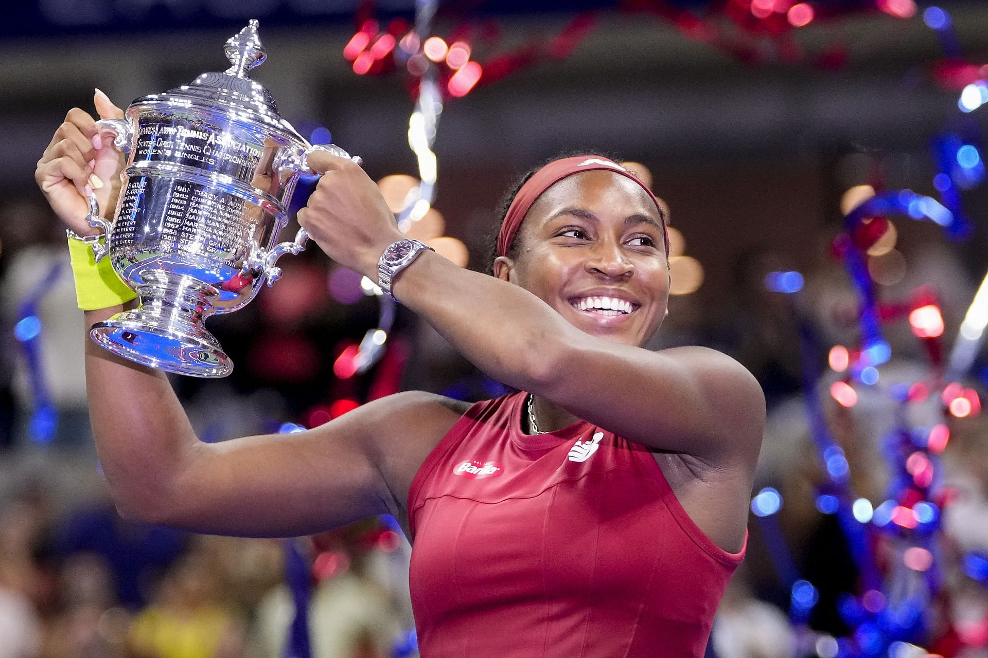 Watch: Coco Gauff's mother Candi & her team's euphoric reaction to her US Open final winning moment on championship point against Aryna Sabalenka