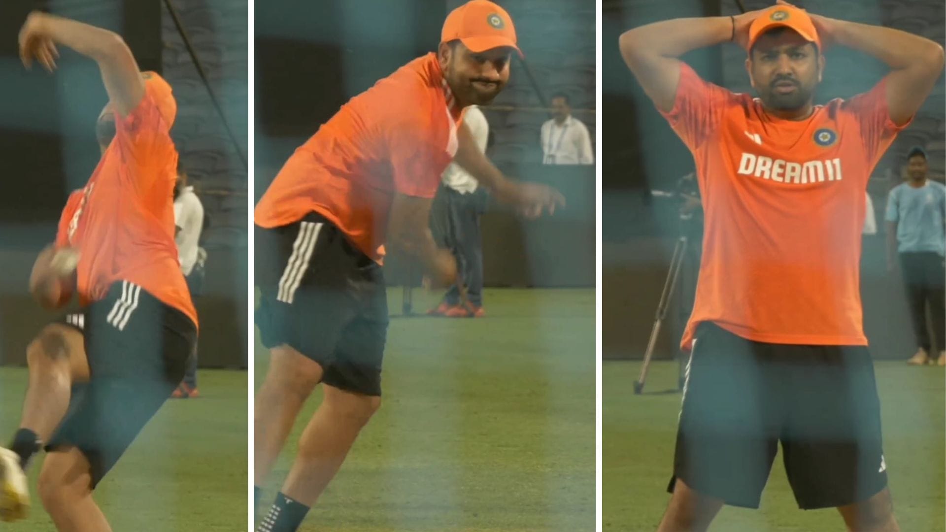 [Watch] Rohit Sharma bowls off-spin in nets to Ravindra Jadeja ahead of IND vs BAN 2023 World Cup match