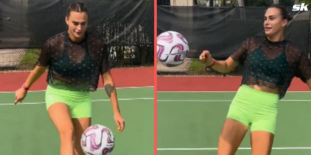 Watch: Aryna Sabalenka shows off sublime soccer skills during practice session ahead of the WTA Finals 2023