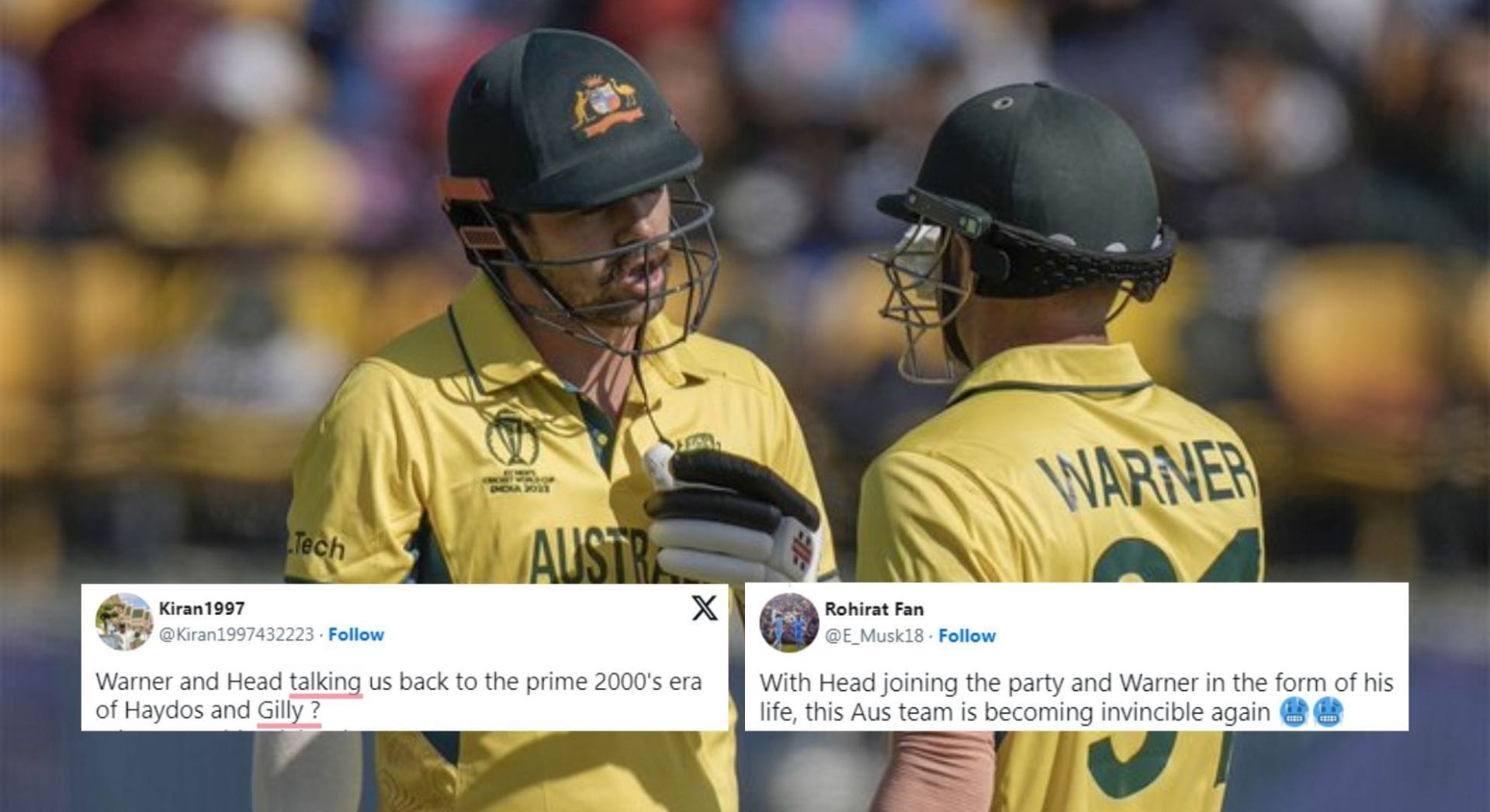 Remind of Matthew Hayden and Adam Gilchrist - Fans erupt as David Warner, Travis Head share 175-run opening partnership in AUS vs NZ 2023 World Cup