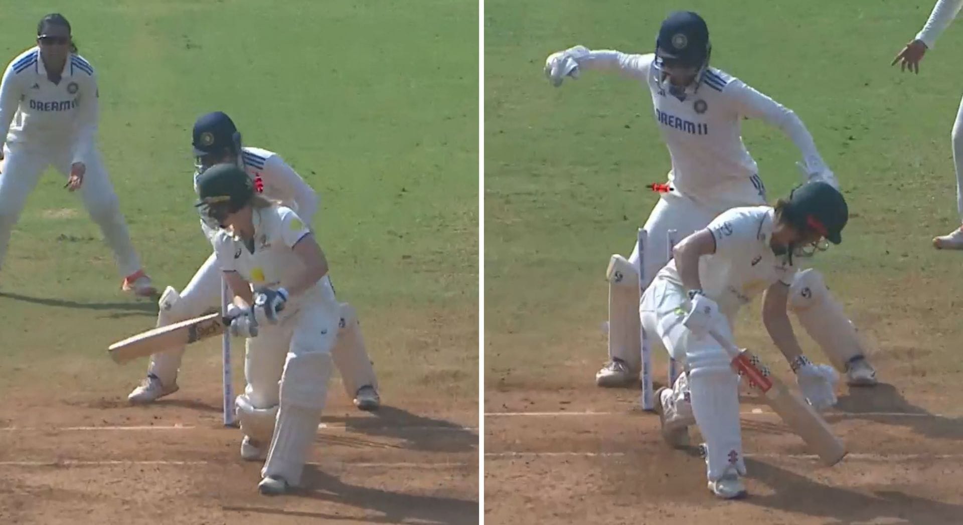 [Watch] Rajeshwari Gaikwad dismisses Kim Garth and Jess Jonassen with absolute rippers in IND-W vs AUS-W Test