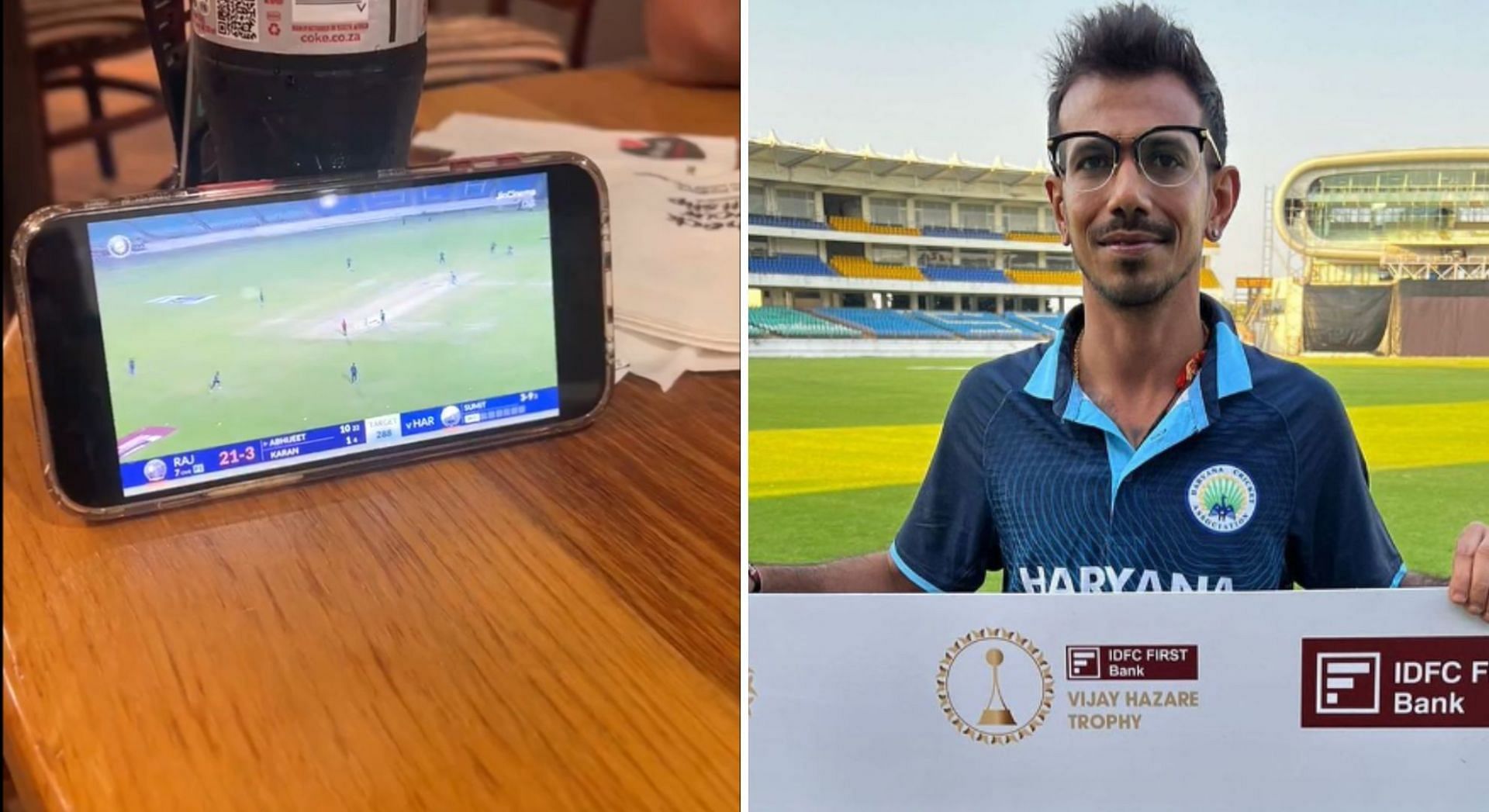[Watch] Yuzvendra Chahal glued to live action in South Africa as Haryana plays Rajasthan in 2023 Vijay Hazare Trophy final