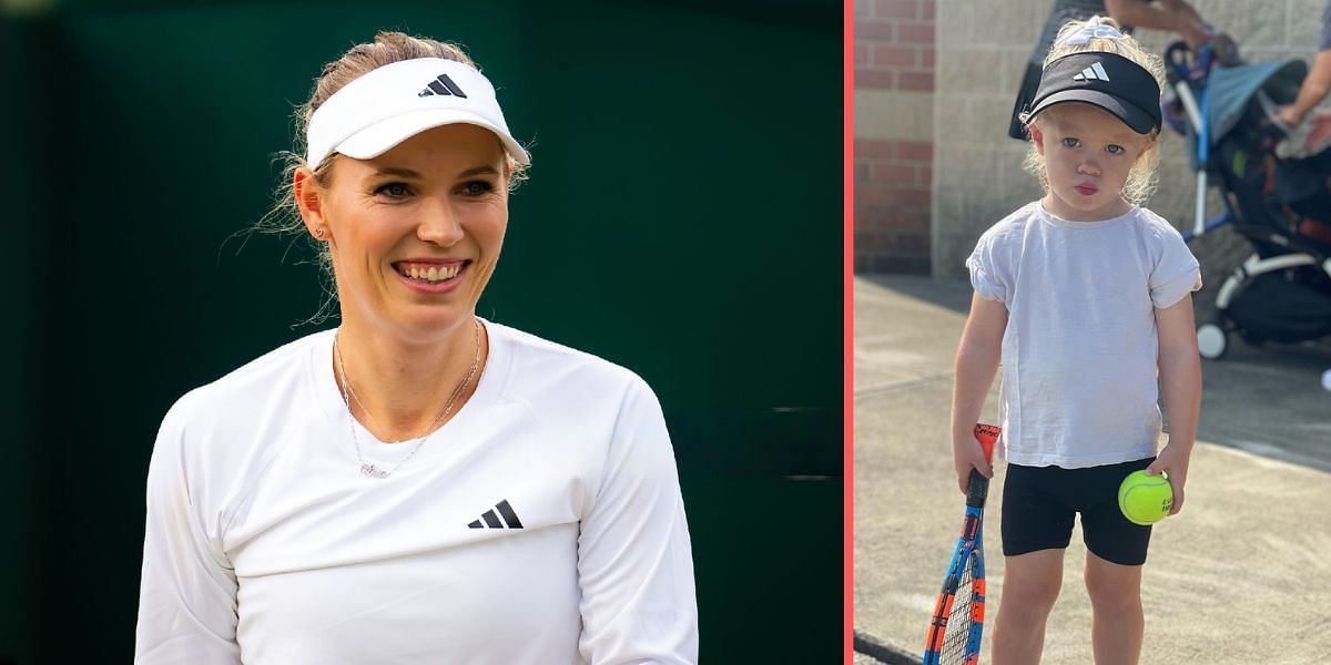 Caroline Wozniacki's daughter Olivia tries her hand at tennis & basketball