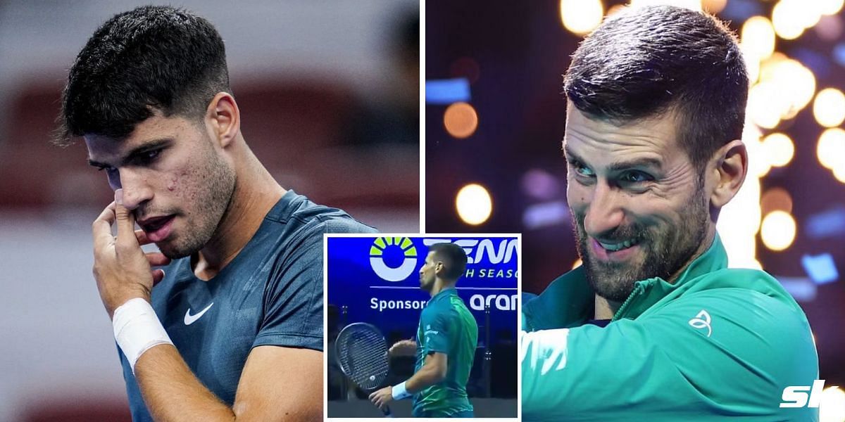 WATCH: Novak Djokovic impresses himself with his return winner against Carlos Alcaraz at Riyadh Season Tennis Cup in Saudi Arabia