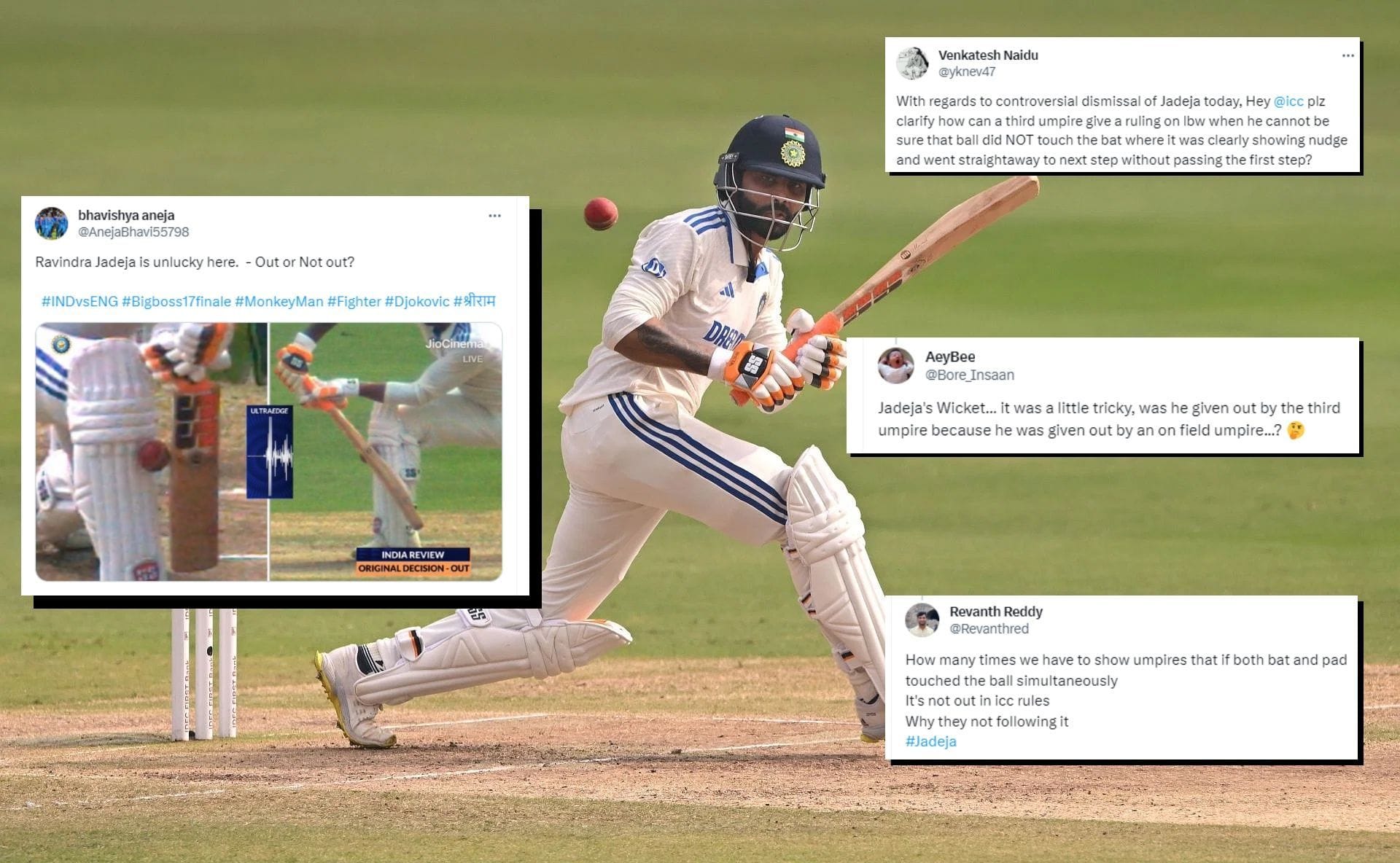 “That was very harsh - Fans reckon Ravindra Jadeja was unlucky to be adjudged lbw on Day 3 of IND vs ENG 1st Test “That was very harsh - Fans reckon Ravindra Jadeja was unlucky to be adjudged lbw on Day 3 of IND vs ENG 1st Test