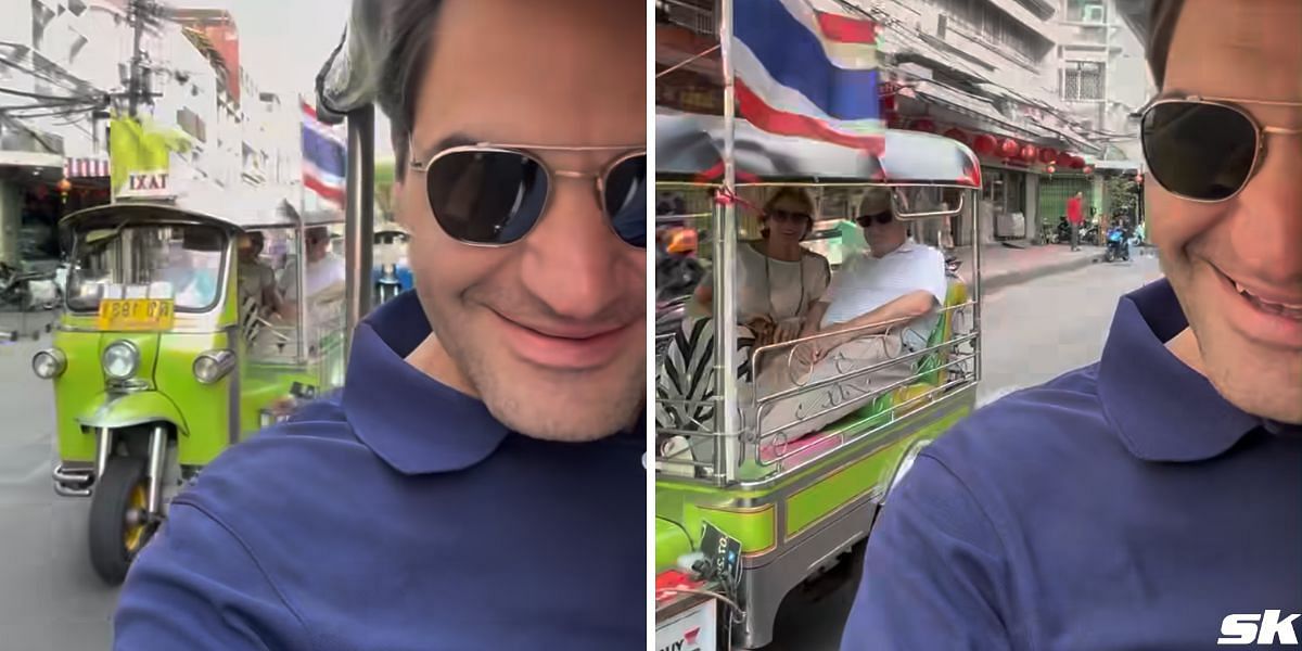 WATCH: Roger Federer and his parents Robert & Lynette enjoy 'Fast and Furious'-style Tuk-Tuk ride in Thailand 