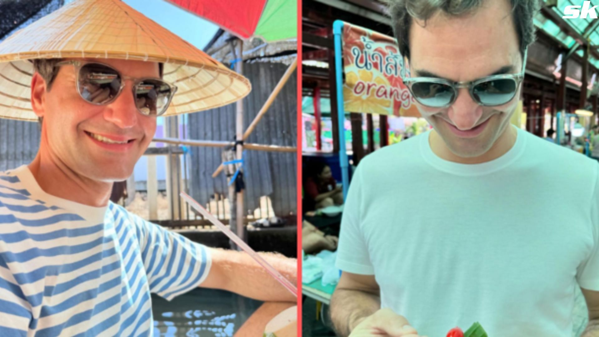 In Pictures: Roger Federer beams with joy wearing traditional bamboo hat, takes leisurely gondola ride & more during Thailand vacation