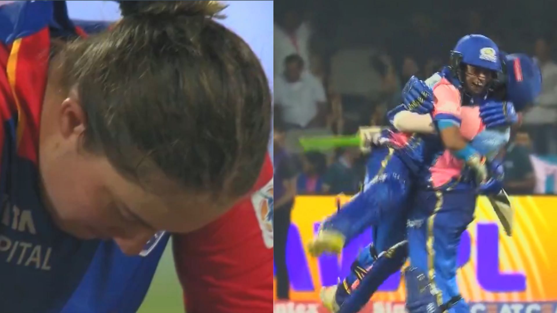 [Watch] Alice Capsey distraught as S Sajana smashes last-ball six to hand MI thrilling win over DC in Match 1 of WPL 2024