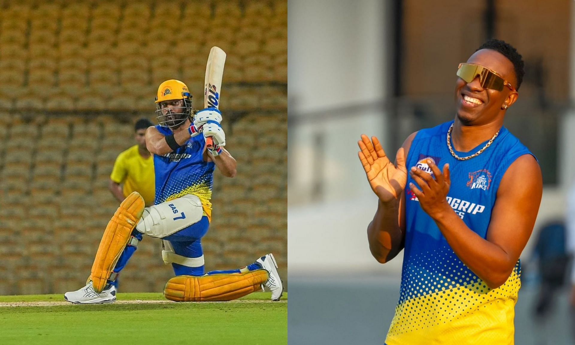 [Watch] MS Dhoni celebrates joyfully after hitting a 6 off Dwayne Bravo during CSK practice ahead of IPL 2024