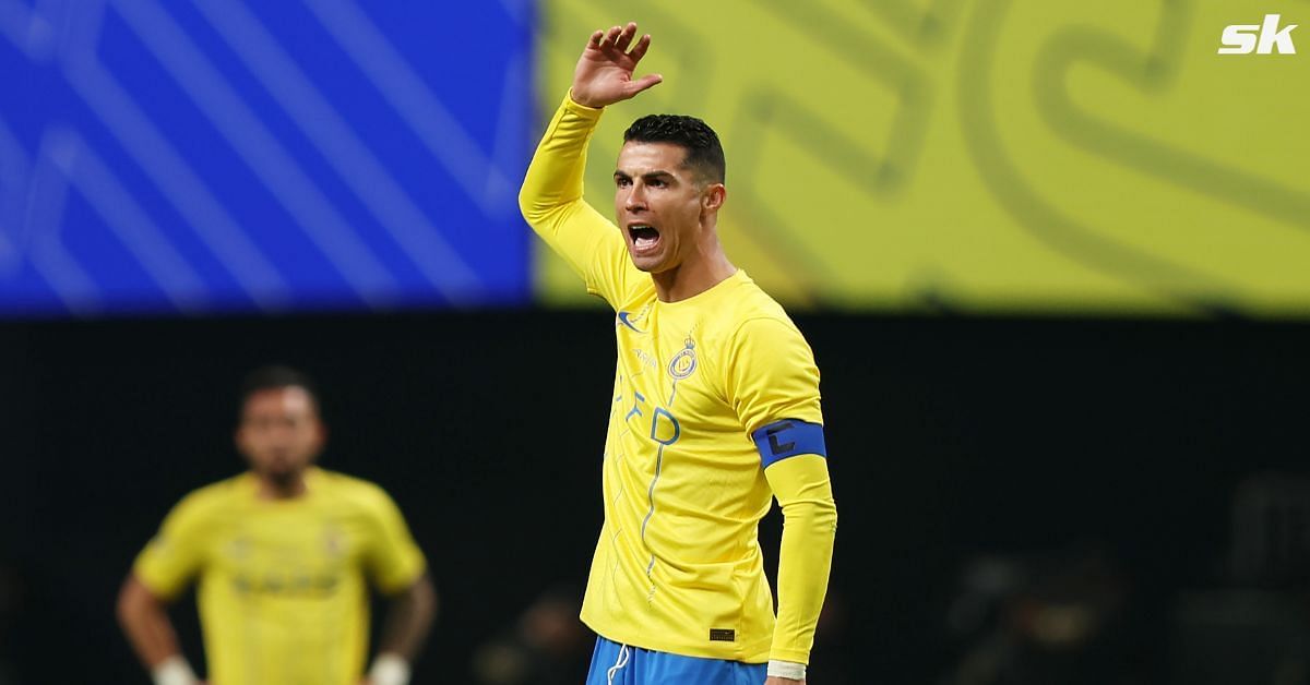 Cristiano Ronaldo reacts angrily after being denied goalscoring chance by referee during last minute of Al-Nassr win vs Damac