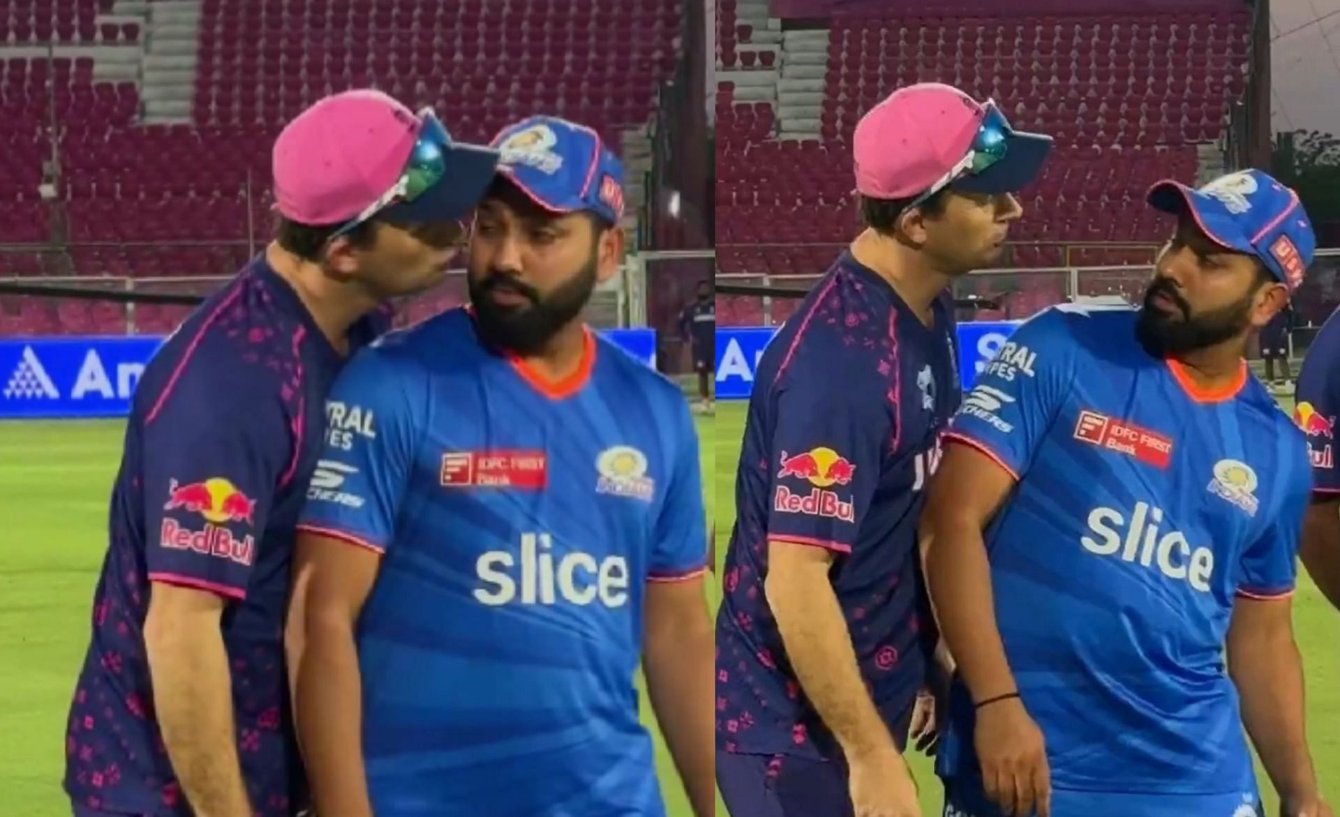 [Watch] RR bowling coach Shane Bond greets Rohit Sharma in a funny way ahead of IPL 2024 clash vs MI in Jaipur