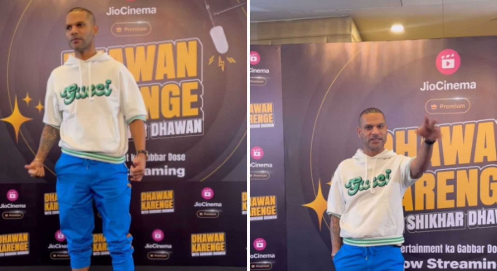[Watch] Shikhar Dhawan papped at ‘Dhawan Karenge’ talk show promotional event
