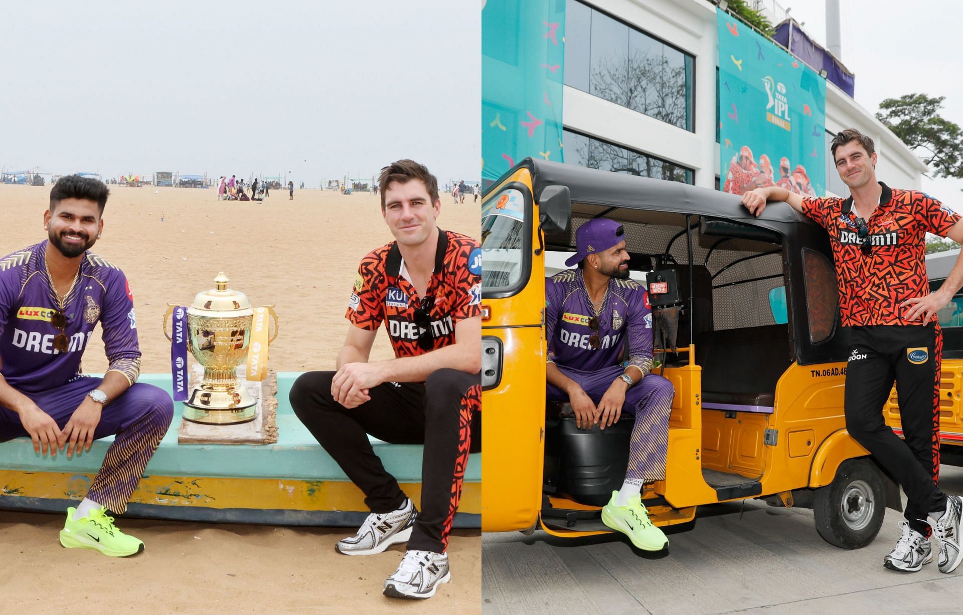 [In Pictures] Pat Cummins and Shreyas Iyer pose with trophy ahead of SRH vs KKR IPL 2024 final in Chennai