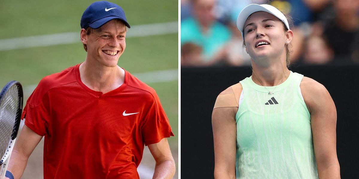 In Pictures: Jannik Sinner and girlfriend Anna Kalinskaya crack each other up during Wimbledon practice, share a laugh over Russian's phone