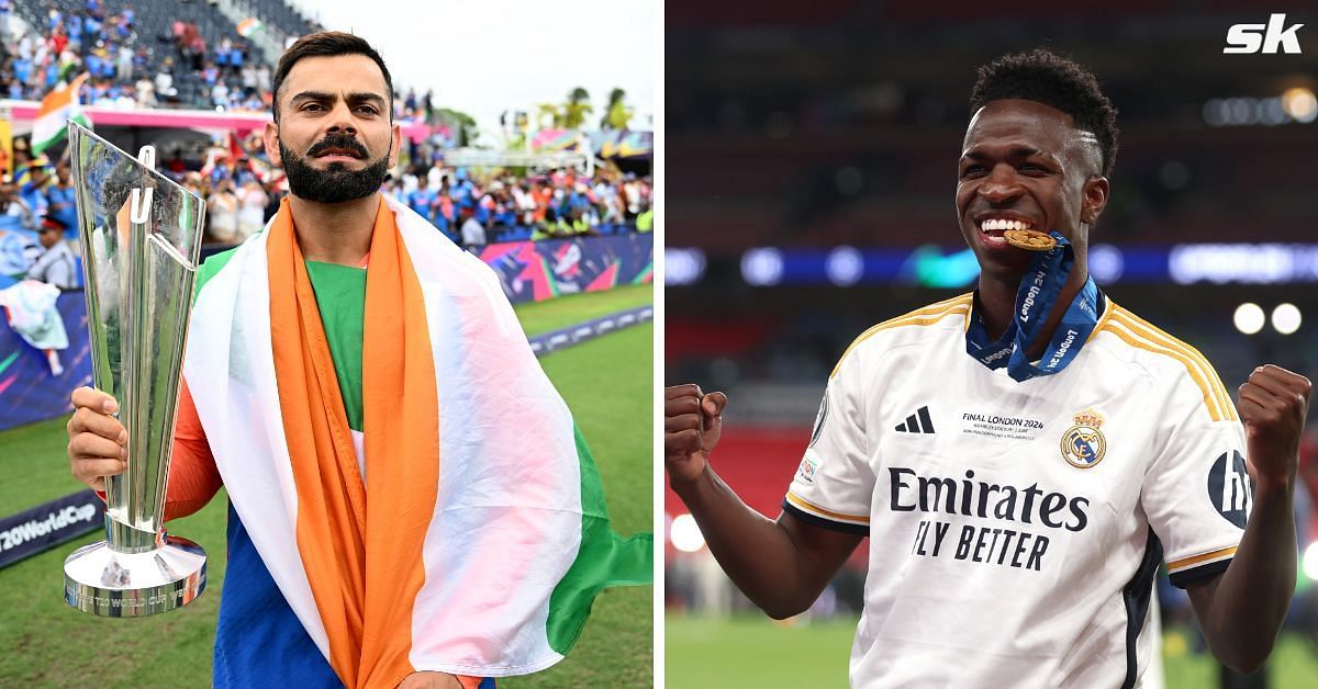 Real Madrid superstar Vinicius Jr reacts to Virat Kohli and India winning ICC Men’s T20 World Cup