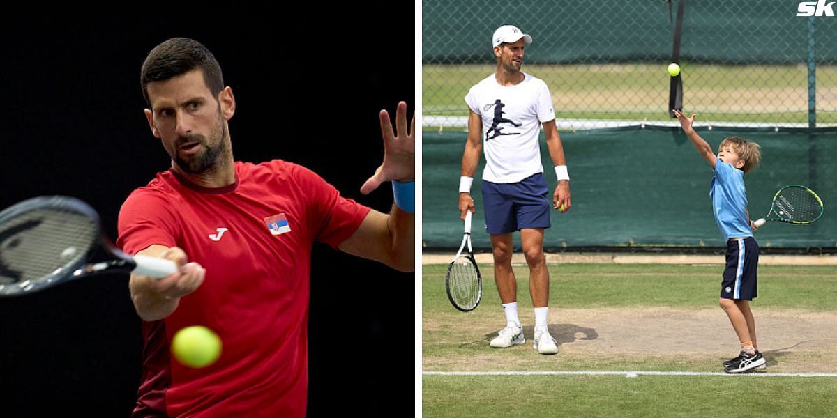 Novak Djokovic injury update: Serb joins son Stefan in training on court after knee surgery