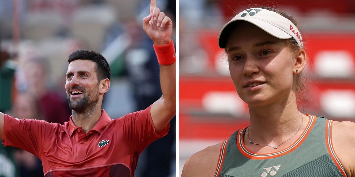 WATCH: Novak Djokovic and Elena Rybakina share a high-five after running into each other at Wimbledon practice ahead of 2024 campaign