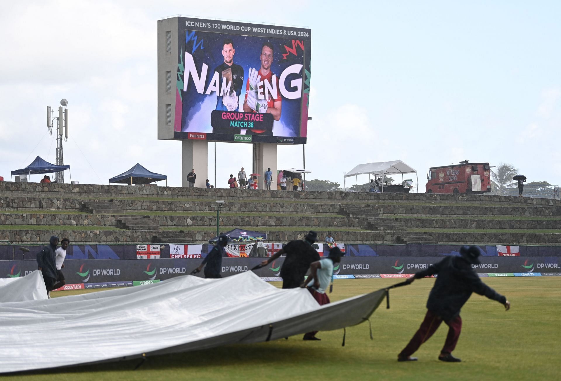 Can England qualify for Super 8 of 2024 T20 World Cup if their match against Namibia is washed out due to rain?