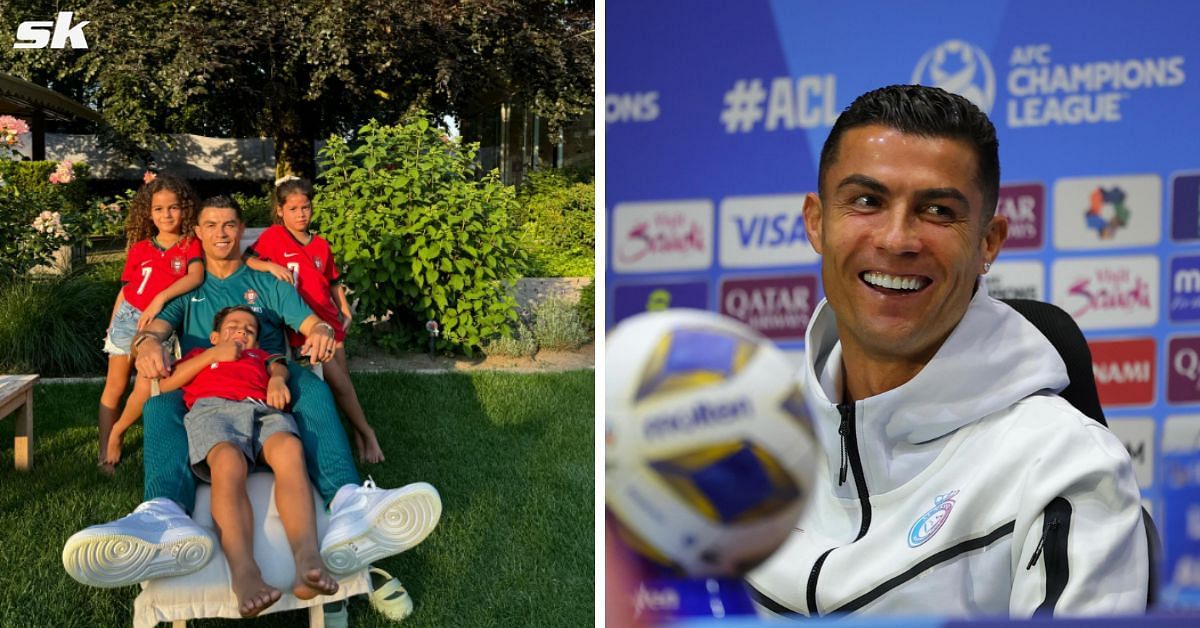 Cristiano Ronaldo shares adorable picture alongside his children on social media