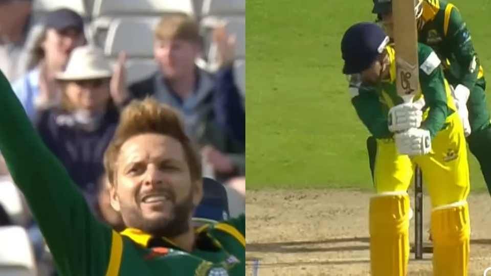 [Watch] 47-year-old Shahid Afridi bamboozles Tim Paine with a perfect yorker in WCL 2024 match