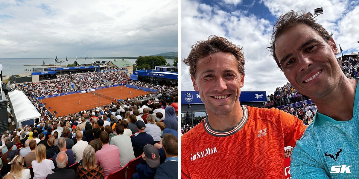 WATCH: Fans flock to see Rafael Nadal and Casper Ruud's highly anticipated doubles debut on a busy day at the Nordea Open in Bastad
