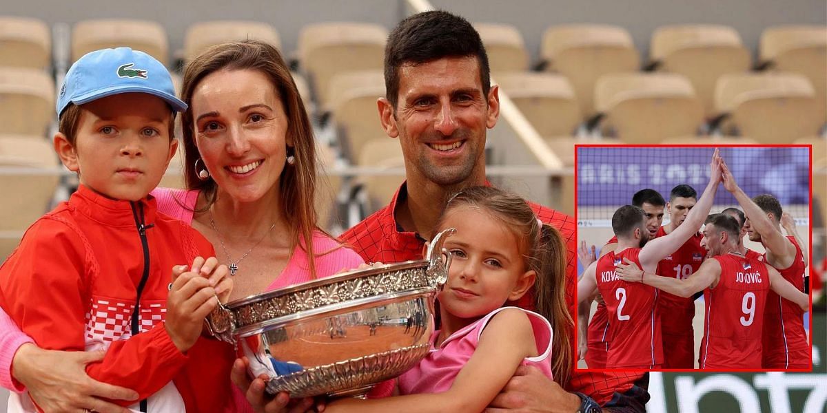 In Pictures: Novak Djokovic, wife Jelena, son Stefan & daughter Tara get into the Olympic spirit, cheer Serbian volleyball team at Paris 2024