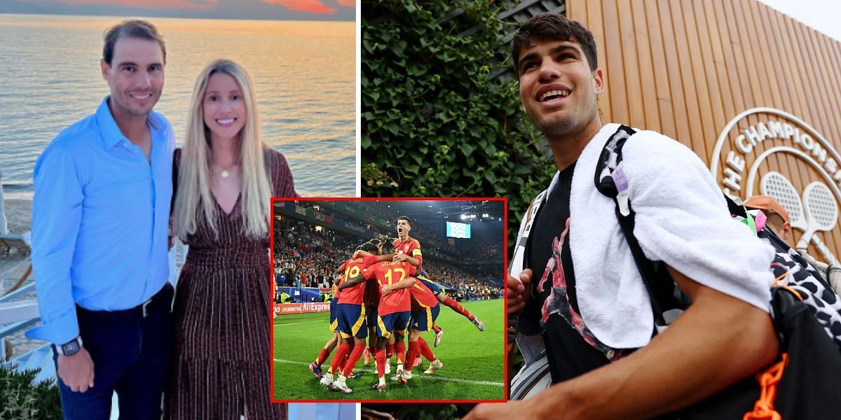 Rafael Nadal and sister Maribel overjoyed as Spain reach Euro 2024 final; Carlos Alcaraz ecstatically reacts as he watches live from Wimbledon