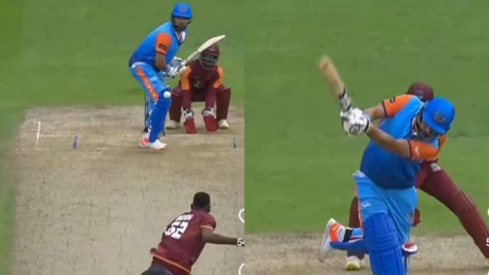 [Watch] 42-year-old Yuvraj Singh turns back the clock with a 6 over leg-side in World Championship of Legends match
