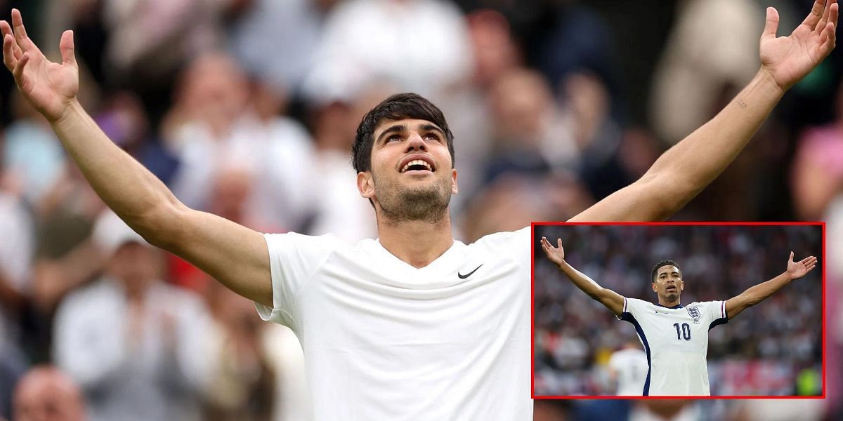 WATCH: Carlos Alcaraz recreates Jude Bellingham's iconic celebration after comeback win over Frances Tiafoe in nail-biting Wimbledon 3R 