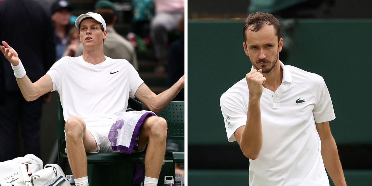 Daniil Medvedev breaks 5-match losing streak against sick Jannik Sinner to reach 2nd Wimbledon SF in a row