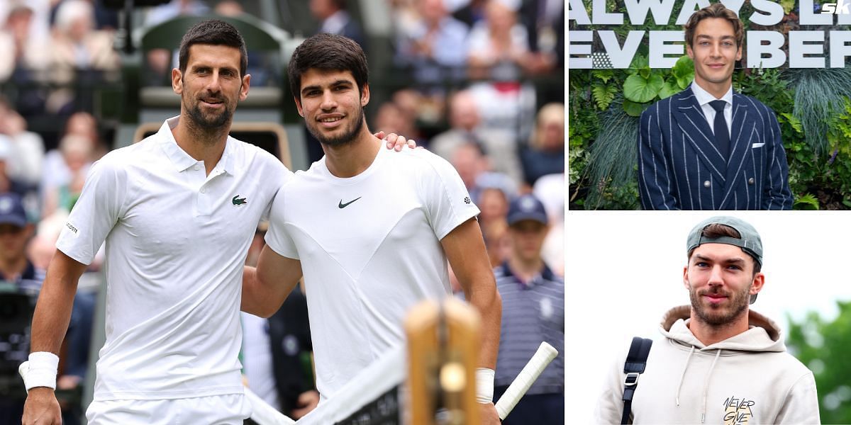 In Pictures: Carlos Alcaraz meets with Pierre Gasly, Novak Djokovic exchanges greetings with George Russell as F1 superstars hit Wimbledon 2024